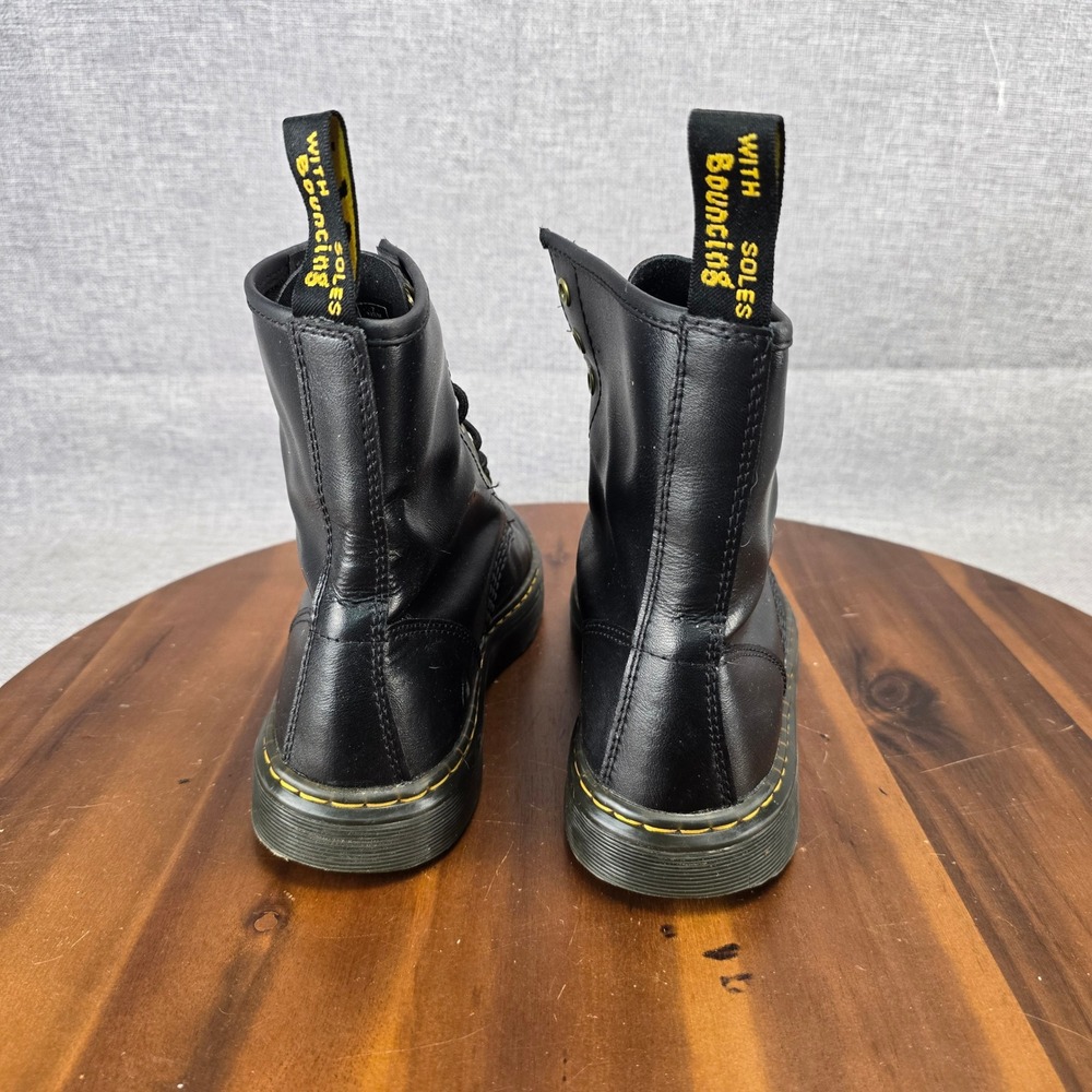 Dr. Martens Zavala Black Leather Combat Boots Gold Eyelets Womens 8 UK 6 EU 39 - Picture 8 of 12